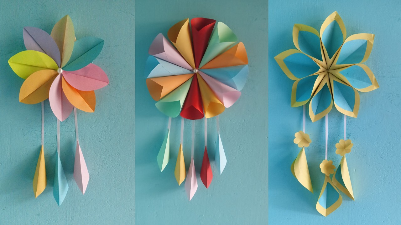 🌸 NEW! Easy wall hanging idea || Wall hanging from A4 size paper || Wall decor ideas from paper