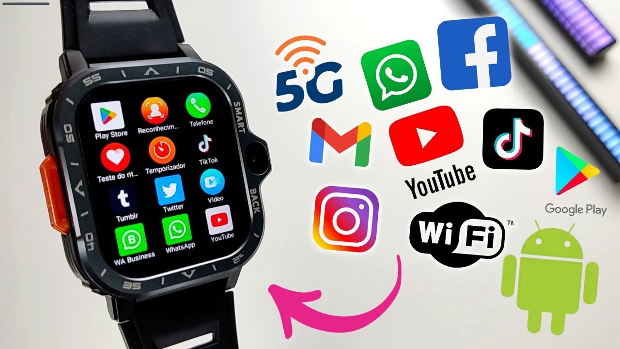 PGD WATCH 5G - SMARTWATCH SISTEMA FULL ANDROID 8.1 - 4GB RAM 64GB ROM - Dual Câmera - REVIEW !!
