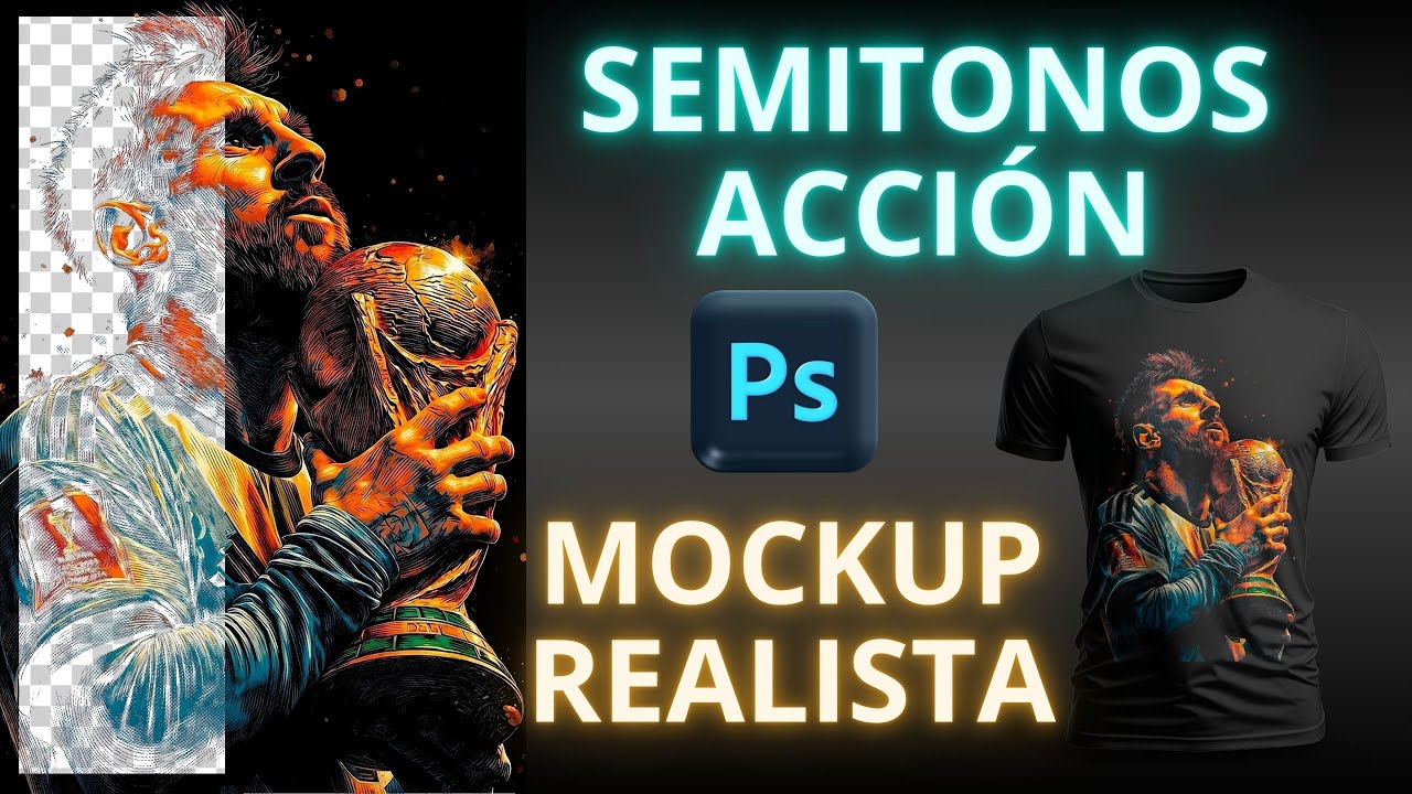 Como Hacer Semitonos para DTF Accion Photoshop - Mockups Ropa Realistas