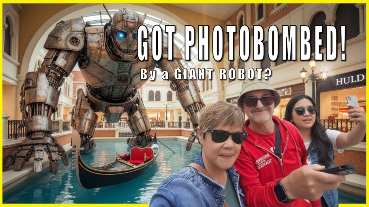 🇵🇭 Нас сфотографировал гигантский стальной монстр в торговом центре Venice Grand Canal Mall в Ман...