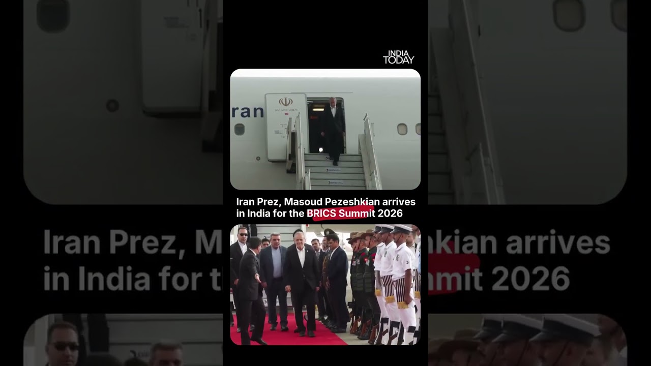 Pezeshkian Lands In Delhi For BRICS Summit 2026 | Iran President Arrives At Palam AFS