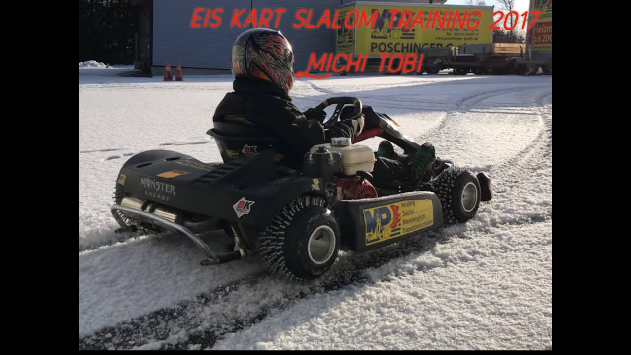 Eis Kart Slalom Training Weihnachten 2017 Michi und Tobi