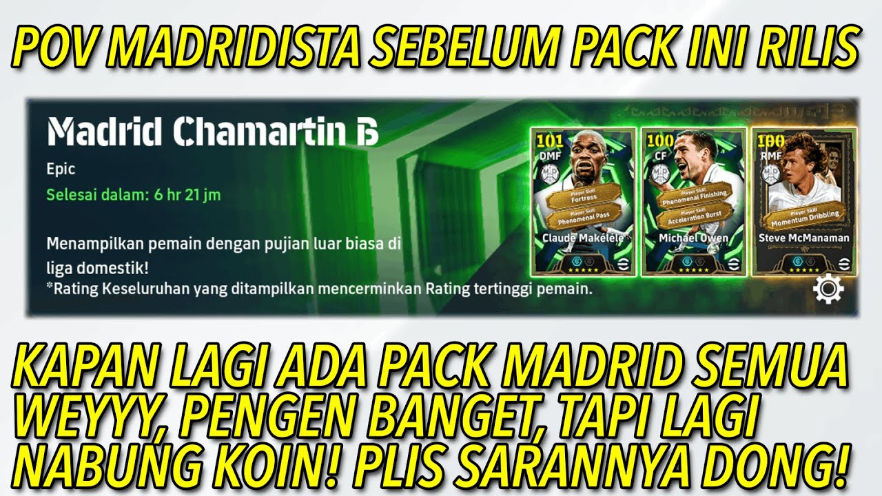 POV MADRIDISTA EFOOTBALL, : PACK EPIC MADRID, MAKELELE EPIC !