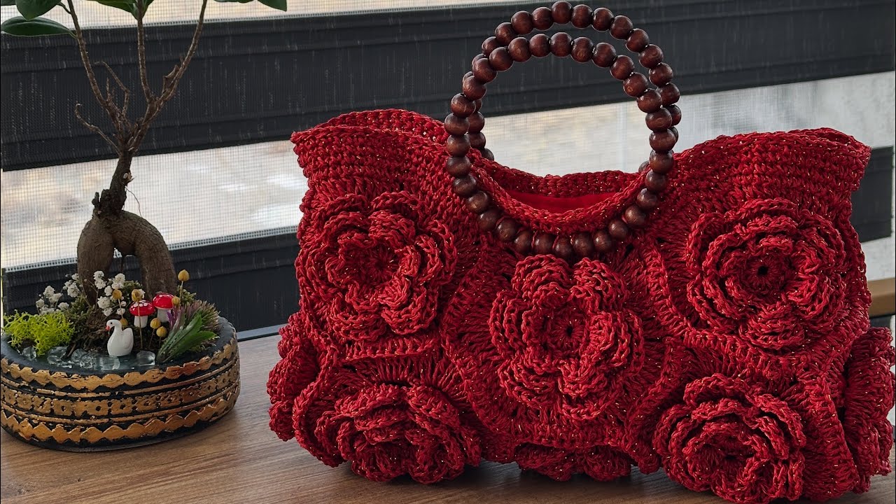 KAĞIT İP GÜLLÜ ÇANTA ÖRÜYORUZ #diy #crochet #knitting #kağıtipçanta