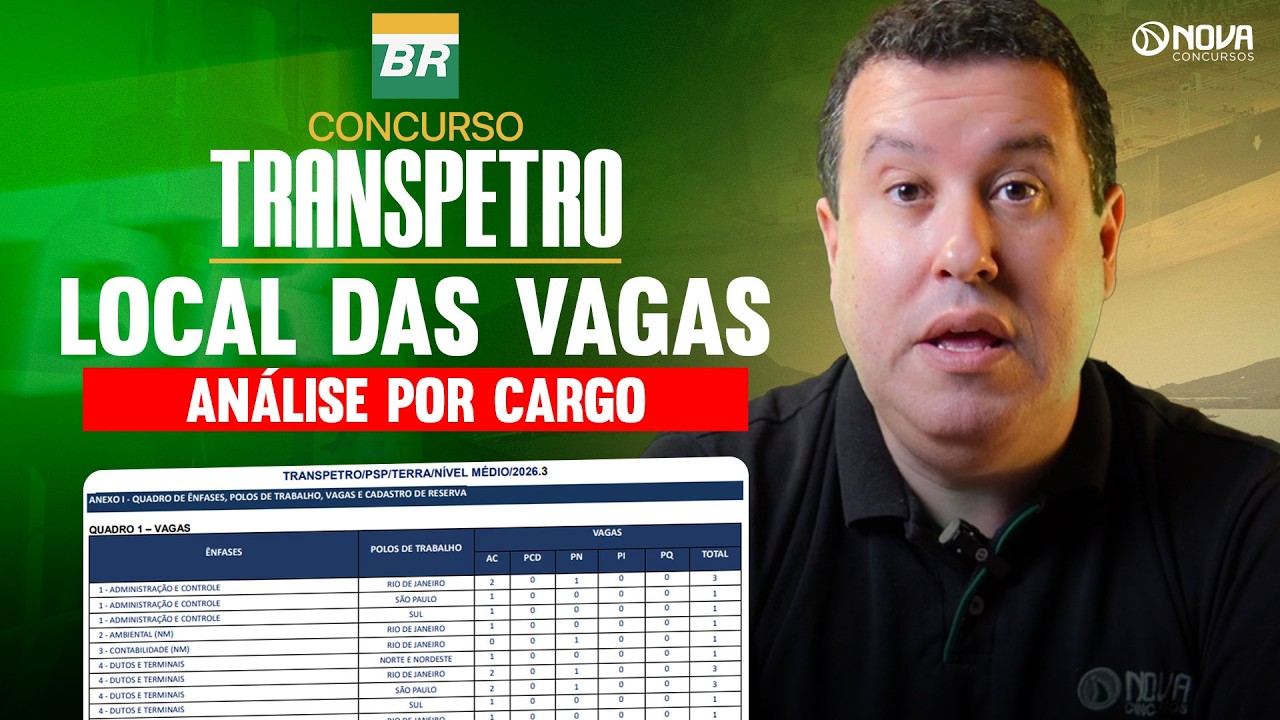 Concurso Transpetro 2026 | Para onde s&atilde;o as Vagas? Confira a lota&ccedil;&atilde;o por cargo! 📍