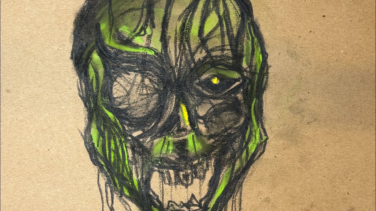 How to Draw A Zombie With Charcoal and Pastel