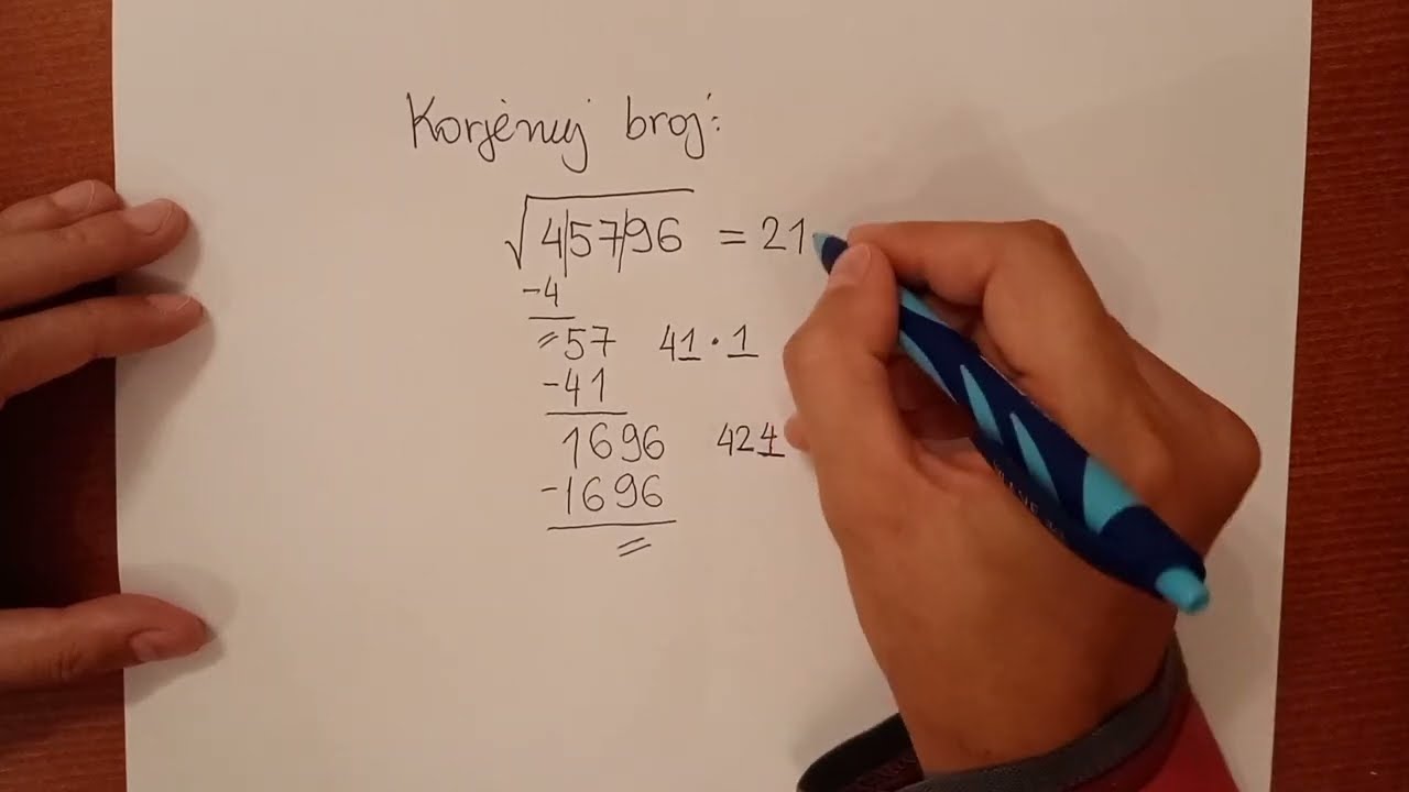 Korjenovanje prirodnog broja - postupak