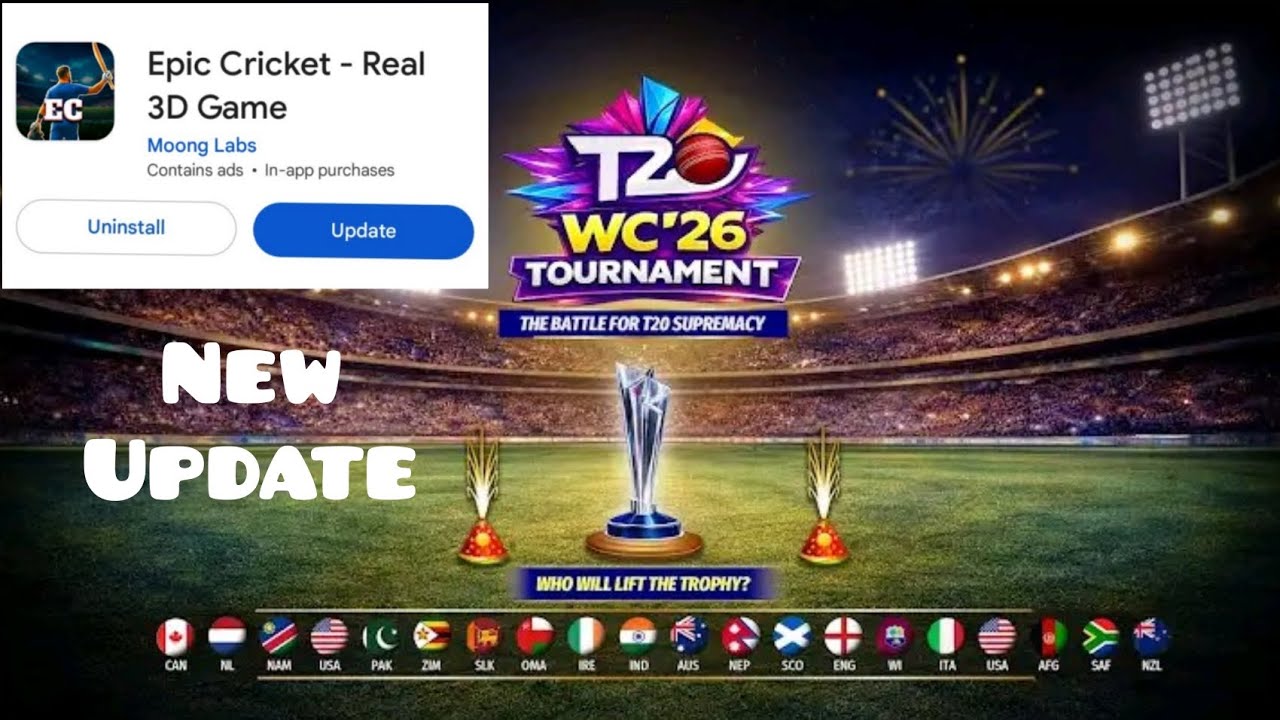 Epic cricket new update lunch t20 world cup 🏆 spacial & IPL 2026 update full review this video 