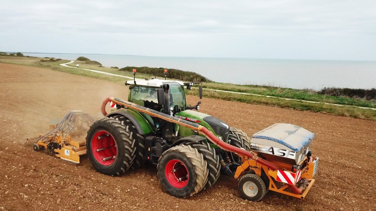 Fendt 720 one avec Jumelage & Combiné Alpego au Semis de Blé 2022 | Charente-Maritime bord de Mer !