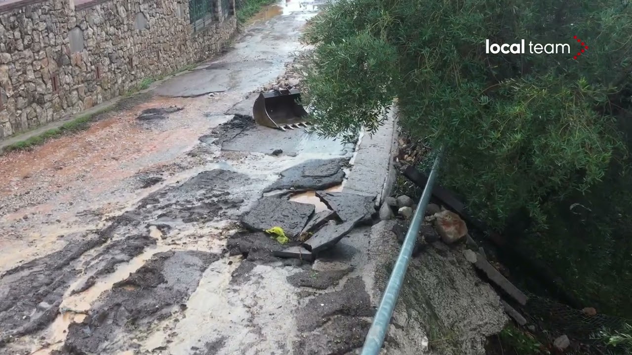 Alluvione a Formia, il drone in volo su Via Santa Maria la Noce, devastata da acqua e fango