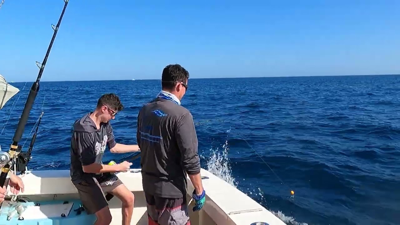 2-21-26 Ryan reeling in his 1st Sailfish on board the Override, North Palm Beach, Florida