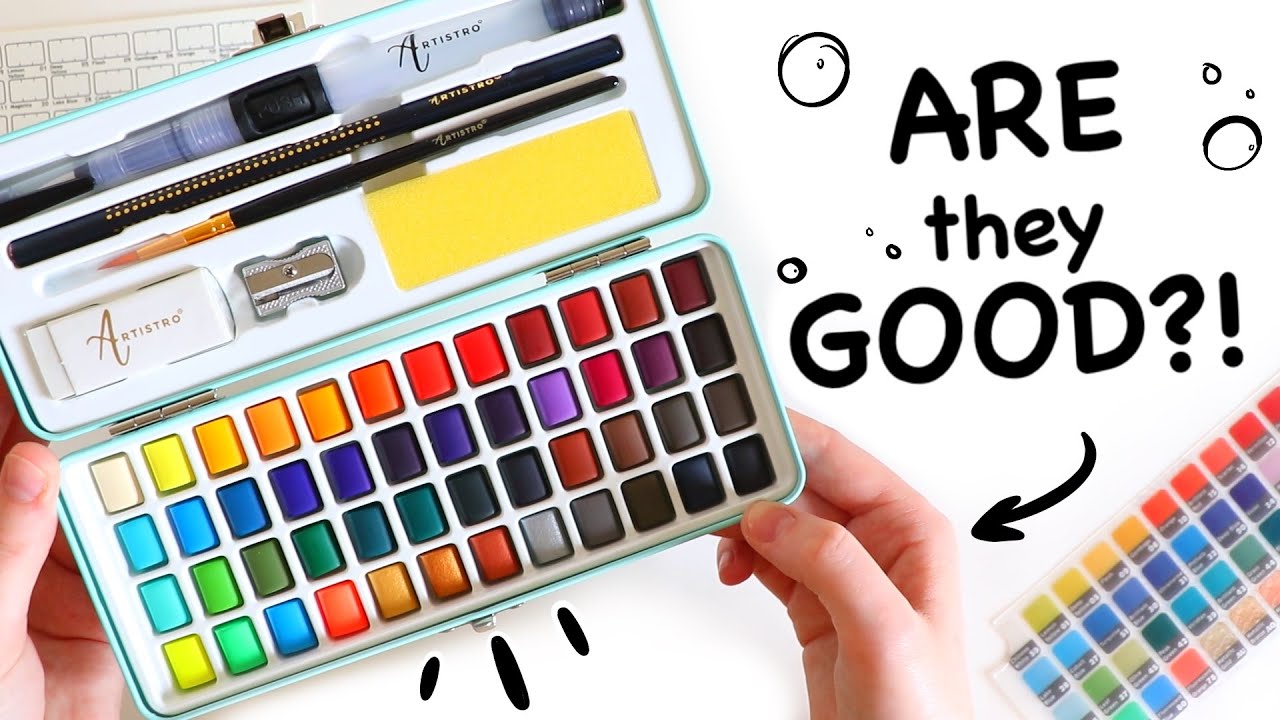 Artistro 48 Watercolour Set! // UNBOXING + REVIEW !!