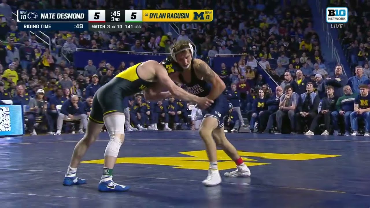 141 lbs: Penn State's Nate Desmond vs. Michigan's Dylan Ragusin | Penn State Wrestling