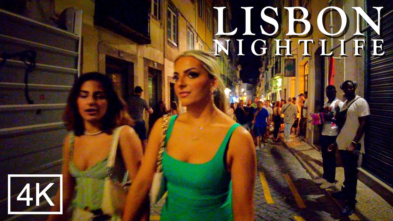Nightlife in Lisbon Portugal: BAIRRO ALTO Lisboa JULY 2022 - 4K ASMR
