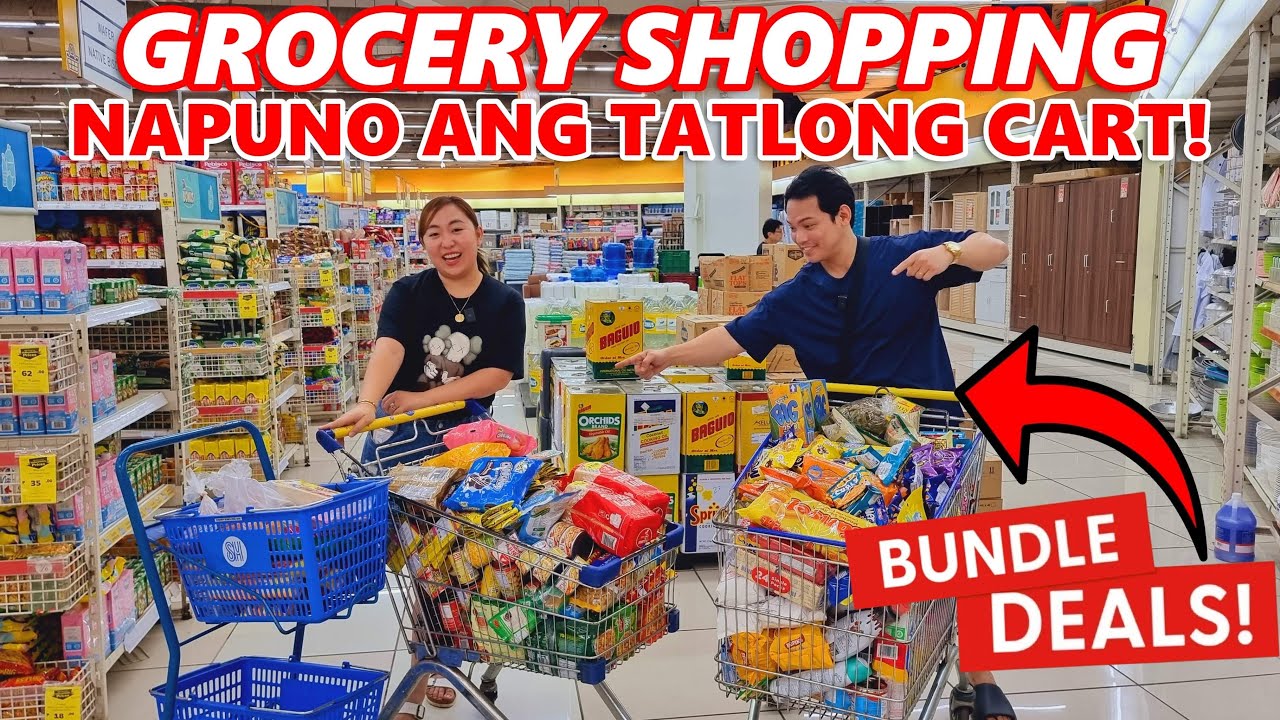 Grocery Shopping Pang Isang Buwan | Napuno Ang Tatlong Cart, Ang Daming Promo Bundle
