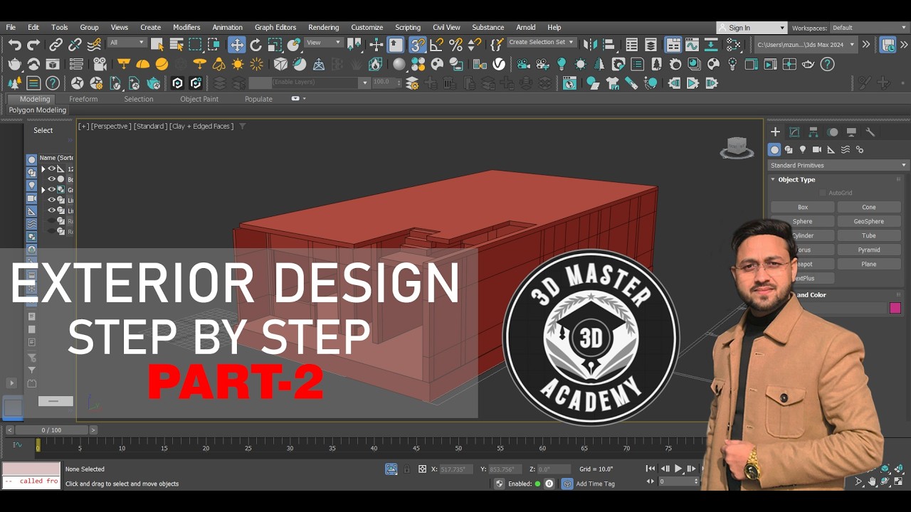Exterior Design with 3ds Max & V-Ray | Step by Step Tutorial for Beginners Part-2