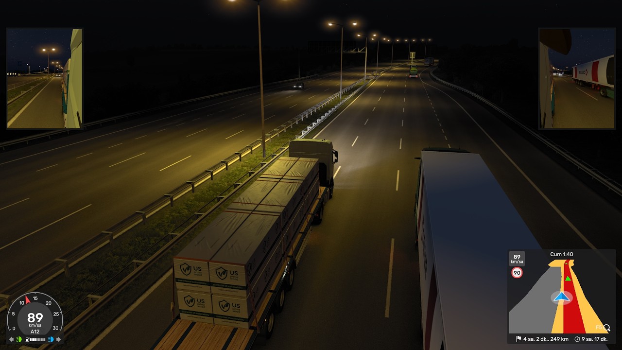 Euro Truck Simulator 2 Paketlenmiş Kereste 19 T Tekirdağ Burgaz Gece Seferi!!!