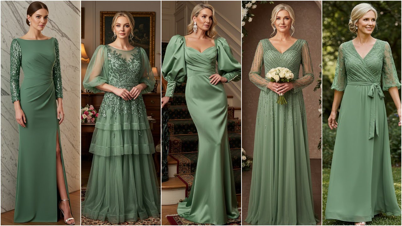 SAGE GREEN Mother of the Bride Dresses with Sleeves for Any Wedding Theme