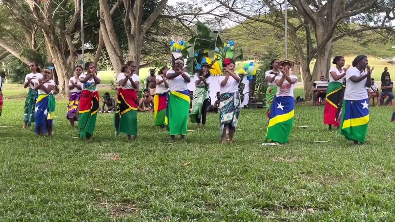 Pacific Adventist University dancing group celebrating SI 45th independence anniversary - 2023