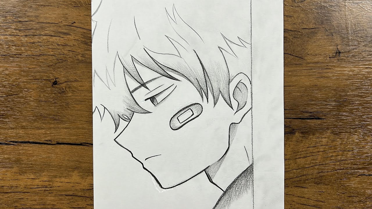 Easy sketch for beginners | How to draw sad anime boy easy step-by-step