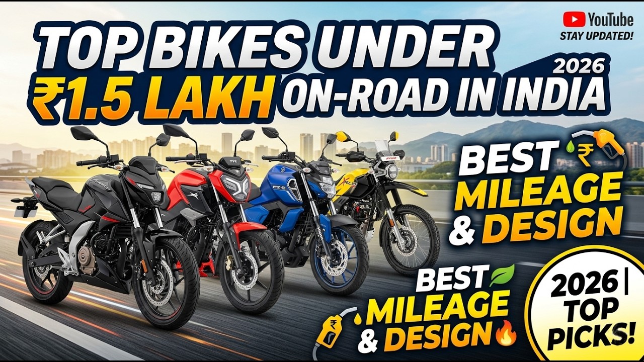 Top Bikes Under ₹1.5 Lakh On-road in India 2026 | Best Mileage & Design