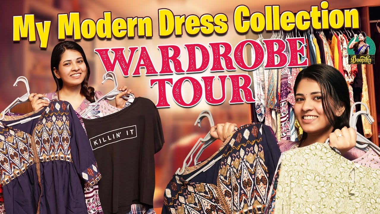 My Modern Dress Collection👗👚 | Wardrobe Tour 🚪| VJ Deepika