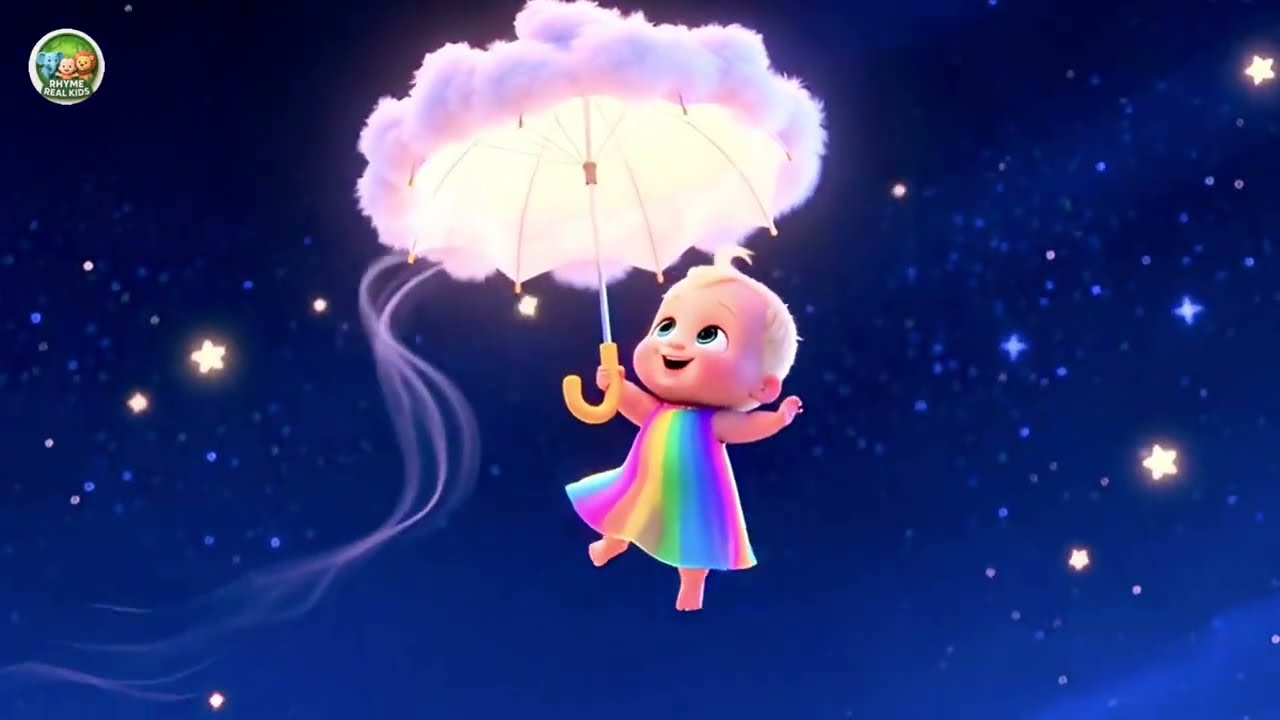 Baby Rainbow Flying the Umbrella 🌈☂️🎶 Fun Magical Adventure & Learning Song for Kids | Nursery Rhyme