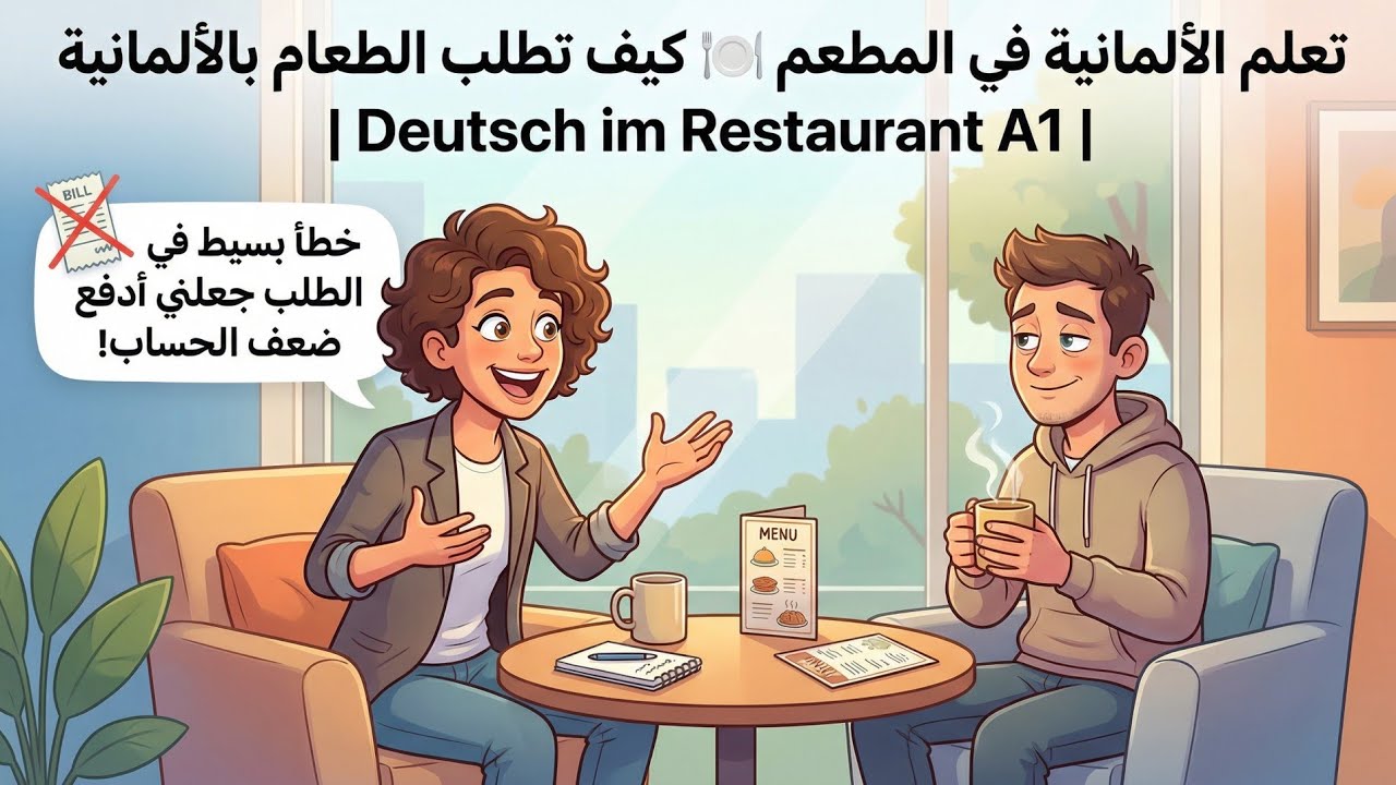 تعلم الألمانية في المطعم 🍽️ كيف تطلب الطعام بالألمانية | Deutsch im Restaurant A1