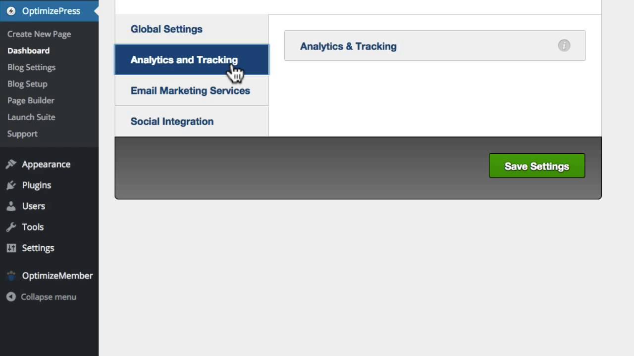 OptimizePress Dashboard Overview