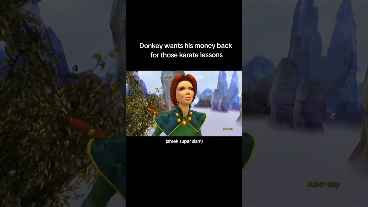 Donkey got his ass kicked (Shrek super slam)