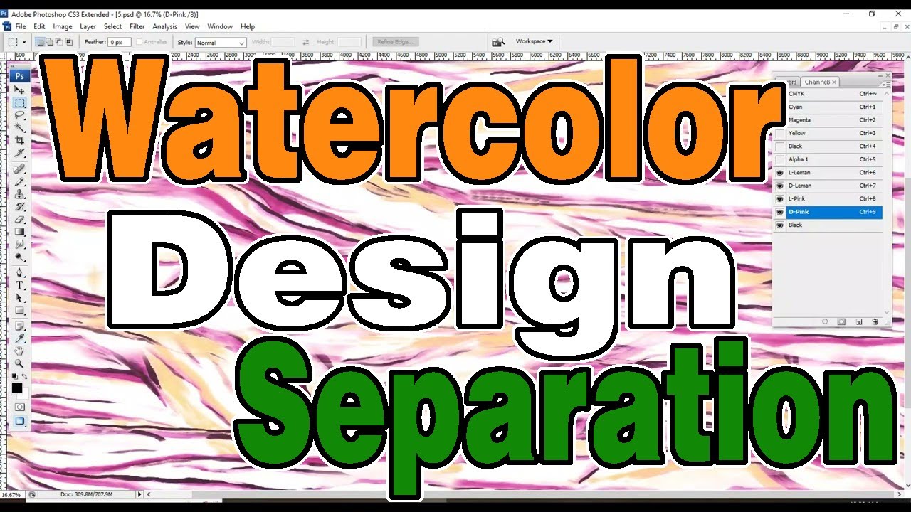 How to Create a Watercolor Design separation | export Design | photoshop tutorial | cmyk ​