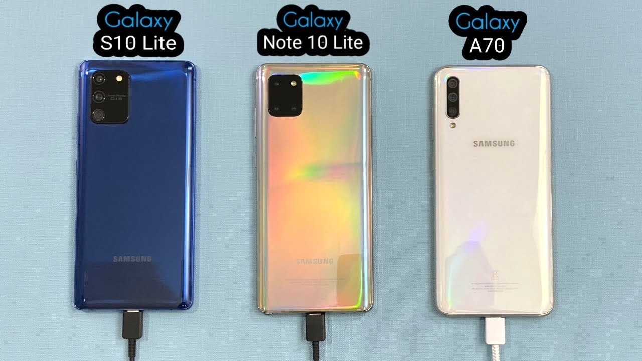 Samsung S10 Lite vs Note 10 Lite vs Samsung A70 BATTERY CHARGING TEST