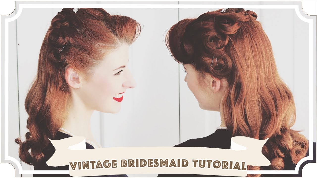 Vintage 1950s Bridesmaid Crown of Curls Hair Tutorial [CC]