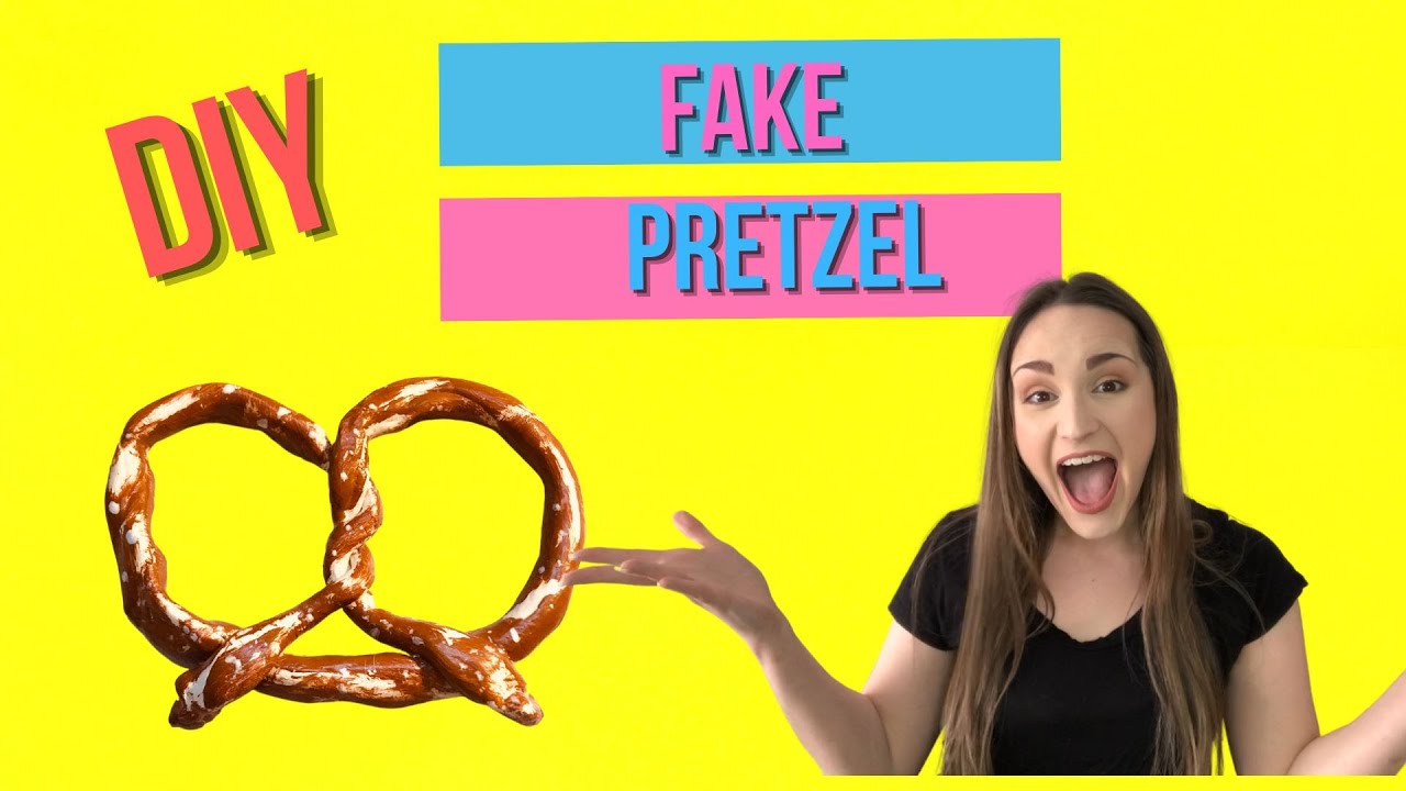 HOW TO MAKE FAKE  PRETZEL// Using air dry clay to make an easy faux pretzel prop!