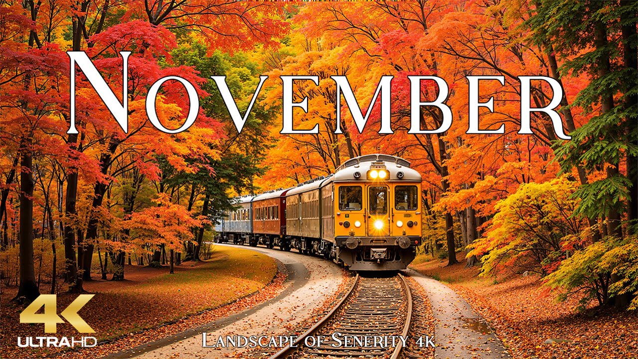 4K Beautiful Autumn in November 🍁 Peaceful Fall Landscapes with Vibrant Colors & Relaxing Music