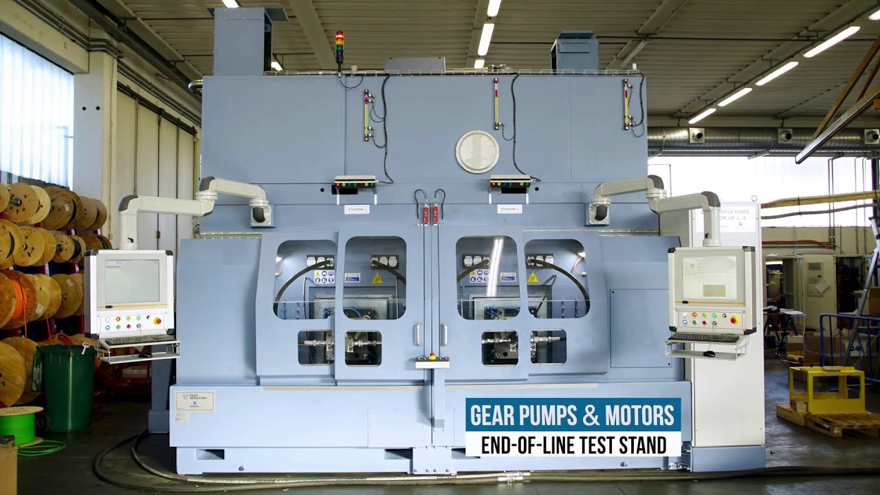Test bench for hydraulic gear pumps & motors, end-of-line