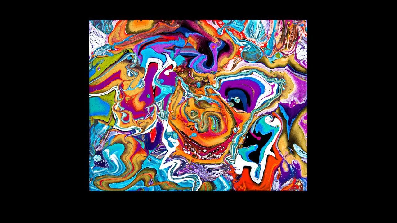 #3099-Superb Dramatic Wavy Dustpan Extreme Fluid Acrylics 7.12.18 intuitive art