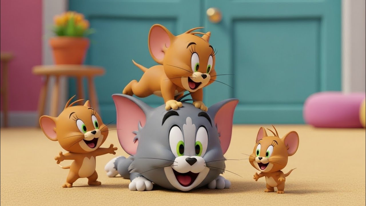 Cute Winter Friendship – Cat and Mouse Cartoon