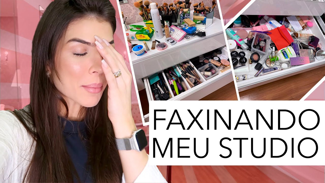 FAXINA NO MEU STUDIO DE MAQUIAGEM | MOSTREI TUDOOOOOO
