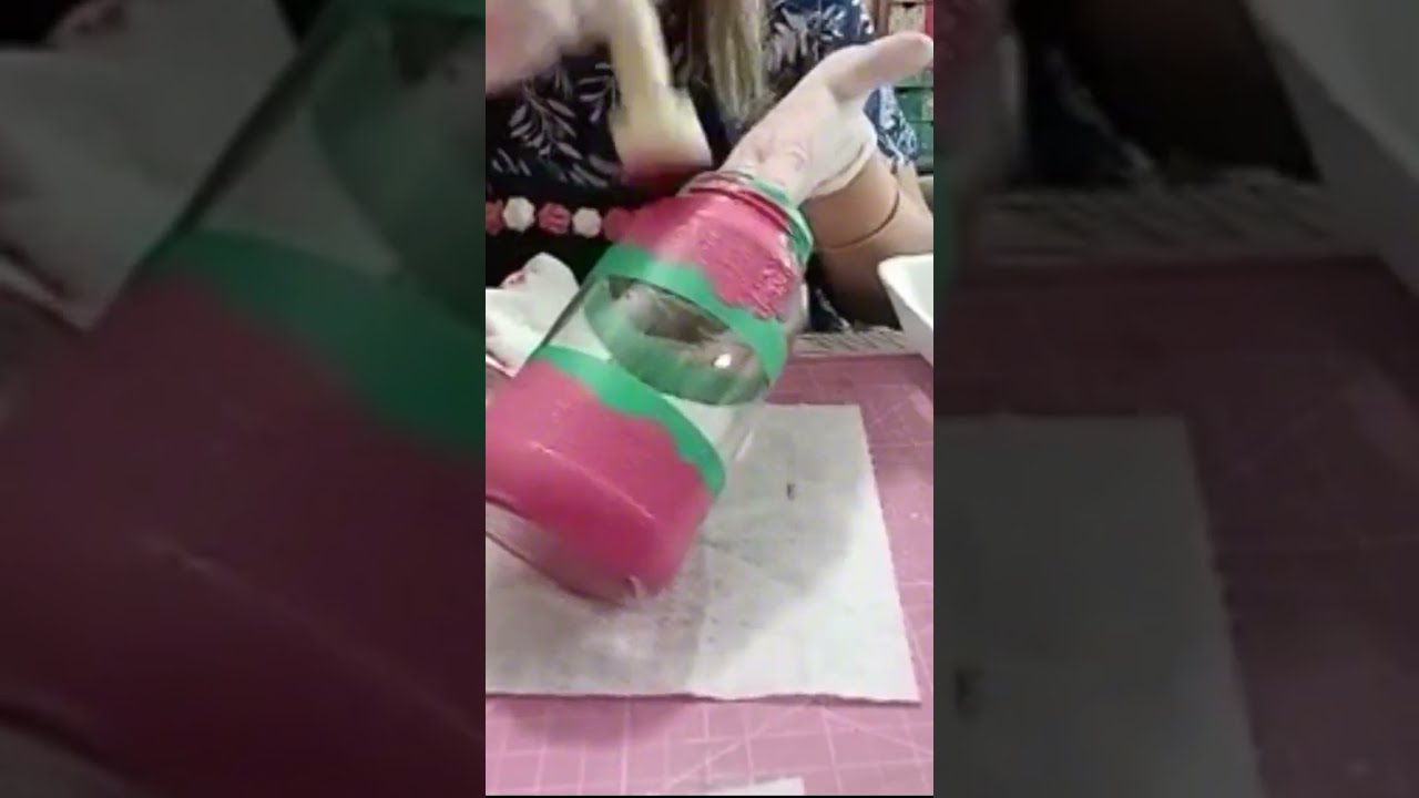 DIY IDEIA com Pote de vidro -Decoupagem direto no vidro - Como fazer