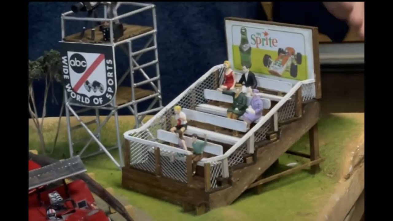 How to build a realistic simple 1/32 scale model grandstand for your slot car layout