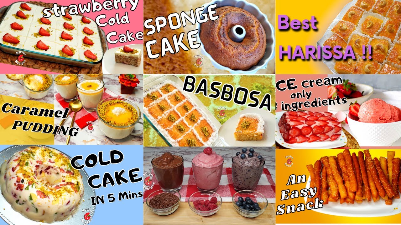9 Dessert recipes | Middle Eastern sweets and easy sweets| by Syrian Recipes.