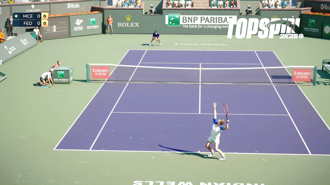 Top Spin 2K25 - John McEnroe Vs Roger Federer I Indian Wells Open I Legend AI (PS5)