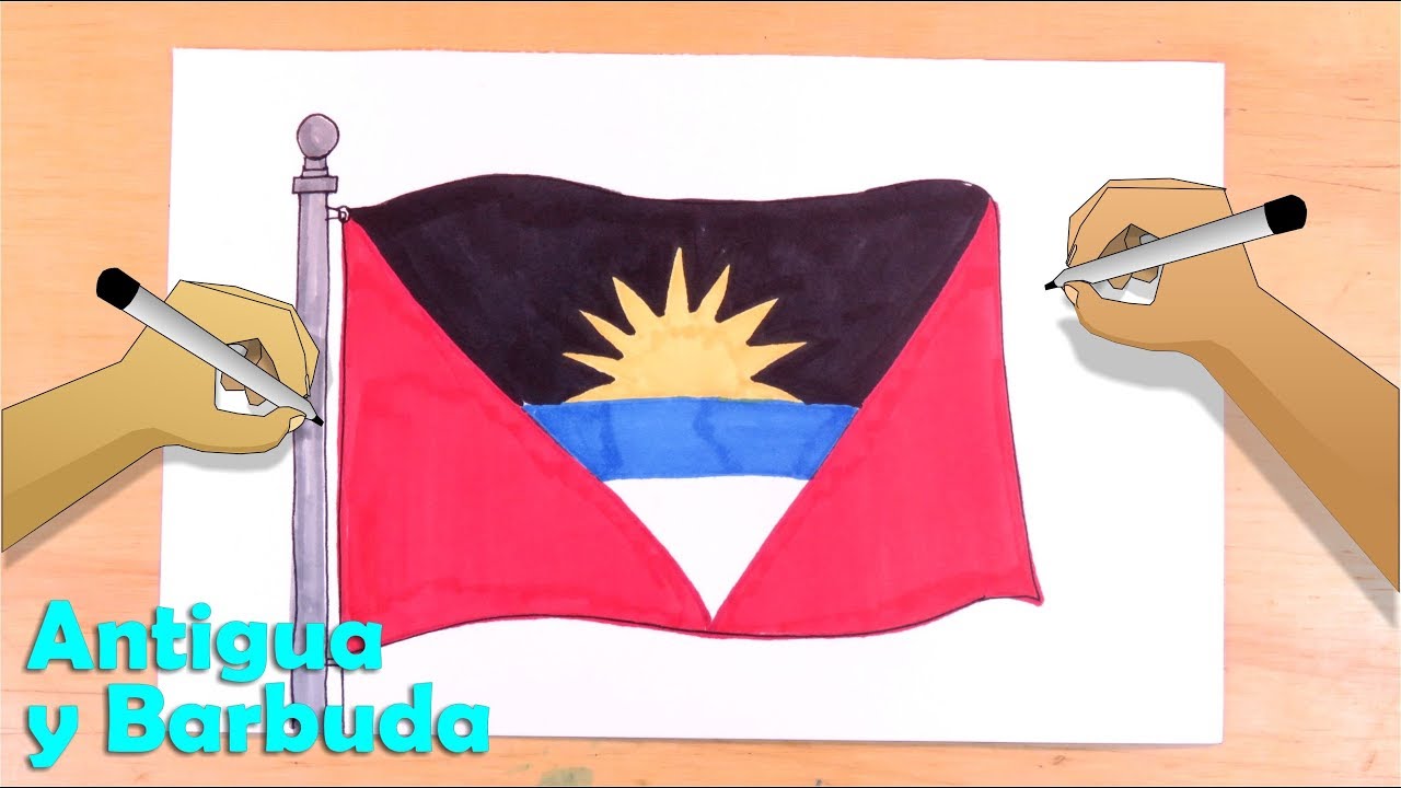 Learn to draw the flag of Antigua and Barbuda - Bandera Oficial