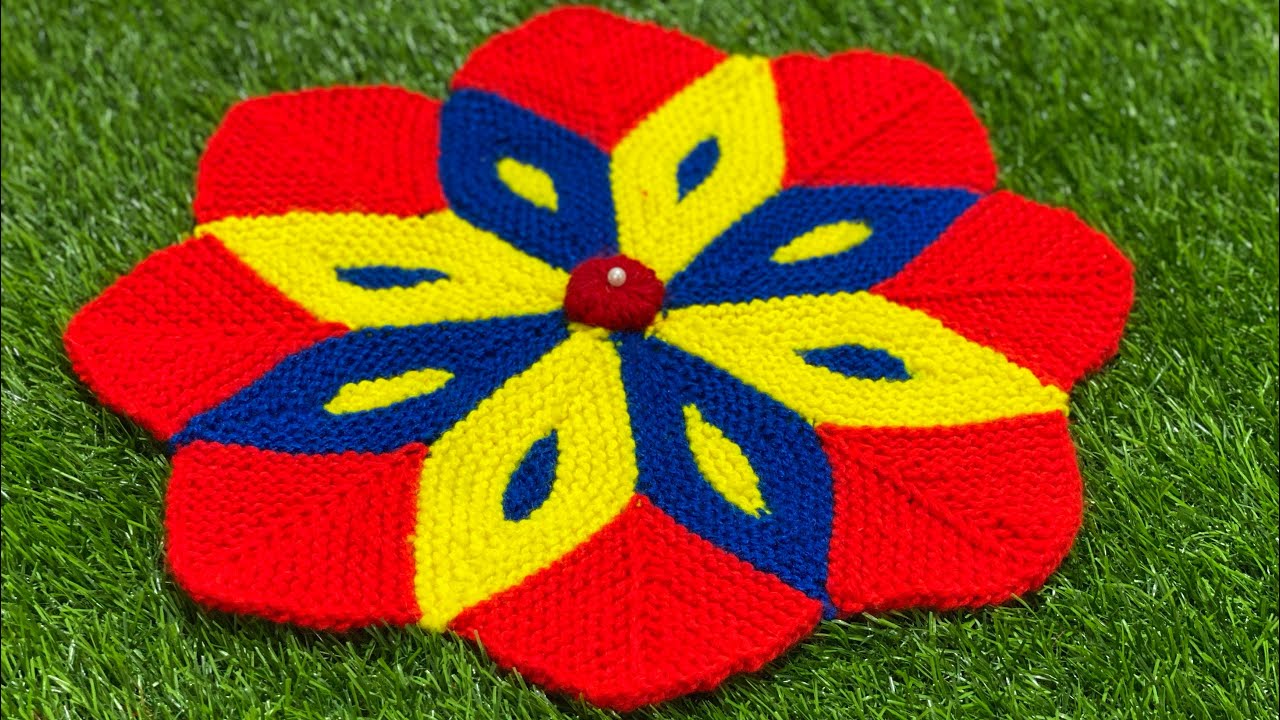 बहुत ही सुंदर फूल के अंदर आँख वाला पायेदान/New design flower eye 👁 shaped floormat.