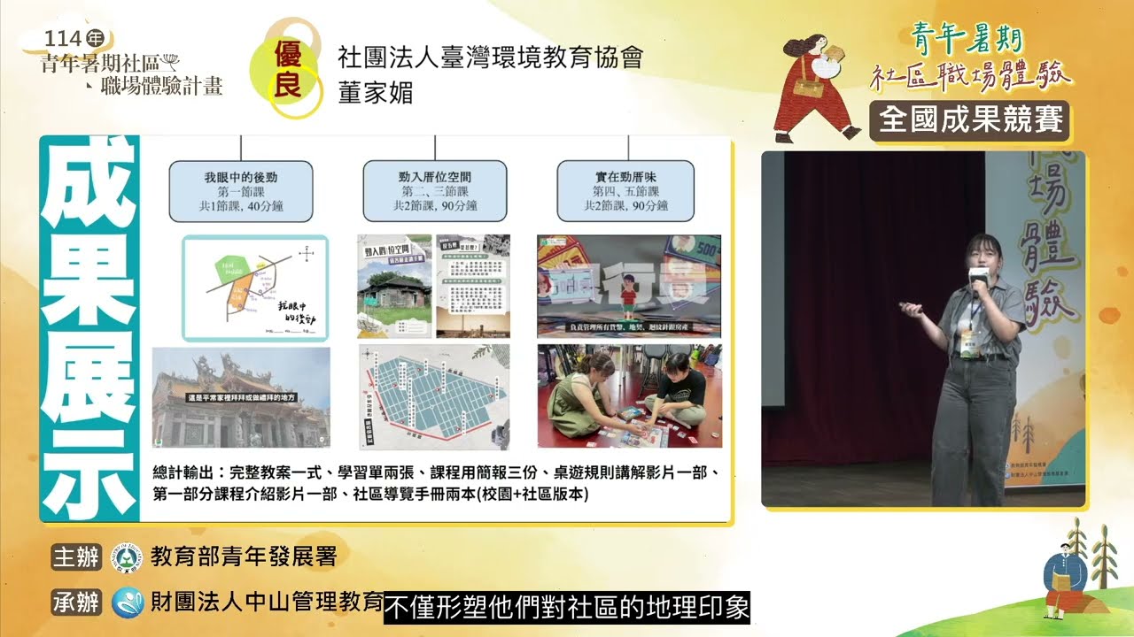 114年青年暑期社區職場體驗計畫-全國成果競賽-優良
