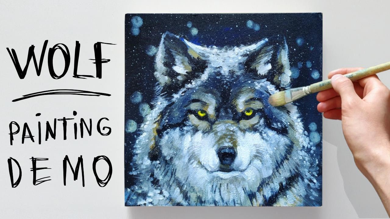 Wolf Painting Tutorial / How to paint a Wolf / Acrylic
