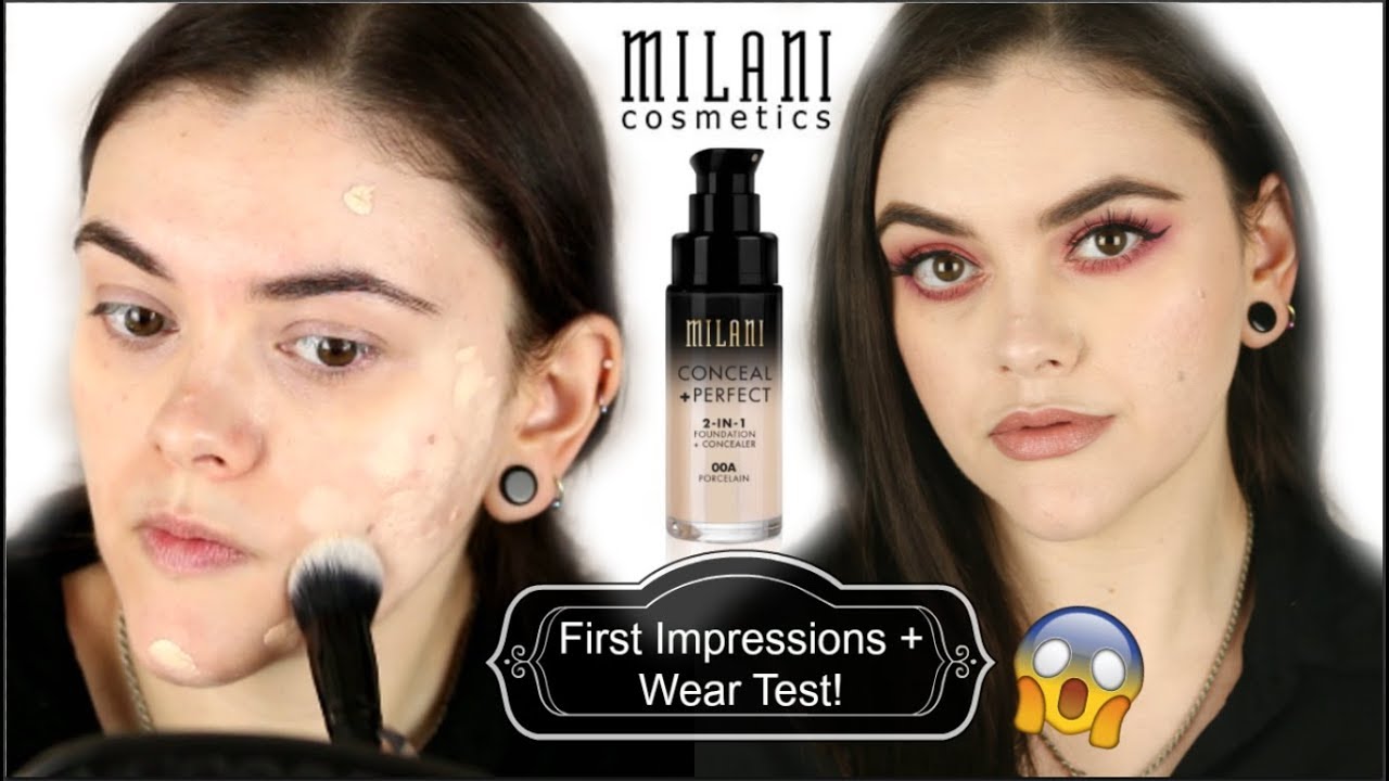 Milani 2 in 1 Foundation First Impressions + Wear Test! 00A Porcelain