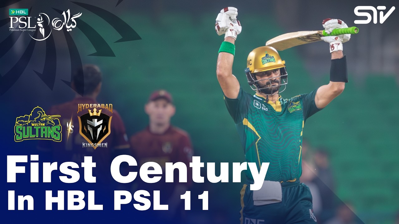 1st Century of HBL PSL 11 | Sahibzada Farhan vs Hyderabad Kingsmen | Match 8 | HBL PSL 11 | MZB1J