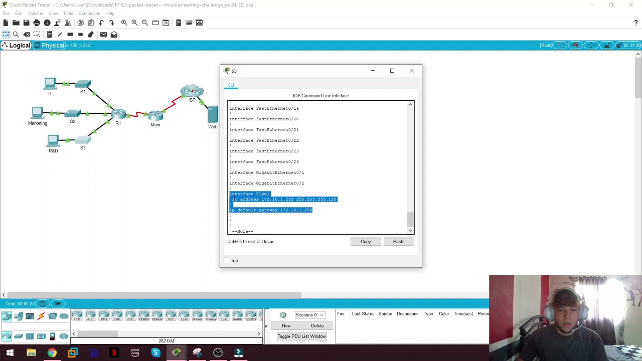 17.8.3 Packet Tracer - Desafío de resolución de problemas
